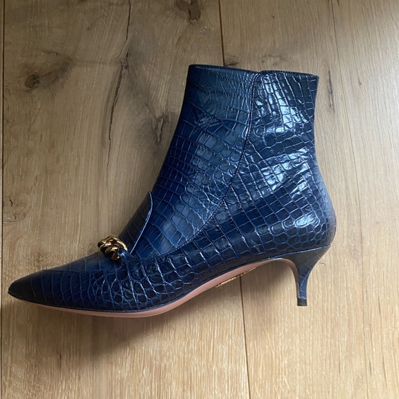 Aquazzura Editor 45mm booties in Navy, NWOT - Picture 5 of 11